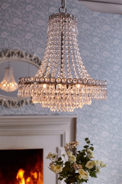 (image for) Laura Ashley Enid 5lt Chandelier Polished Nickel & Cut Glass